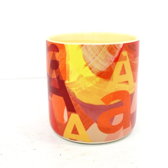 Anthropologie “A” Mug Lottie Monogram Letter A Coffee Tea Mug Orange Multicolor - Picture 4 of 6